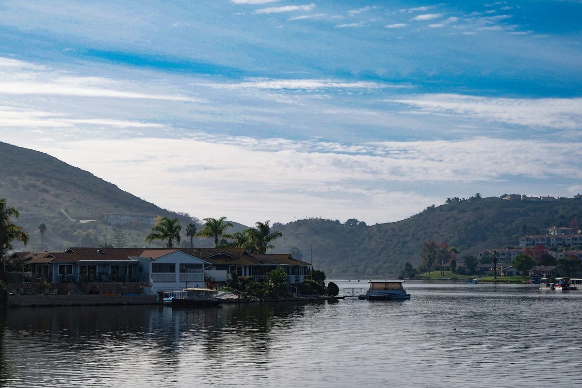 Lake San Marcos with homes along the shore